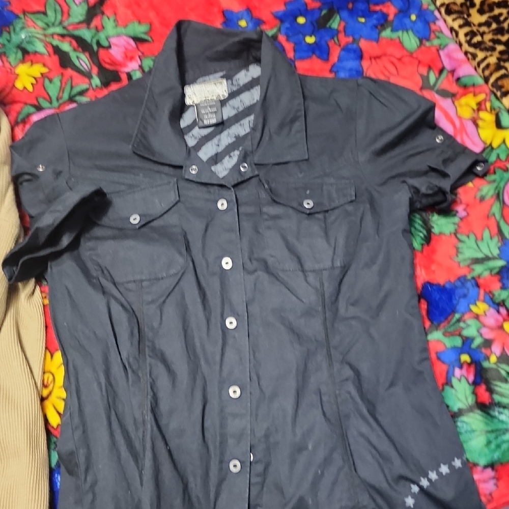 Womens Black OAKLEY Button-Up Shirt